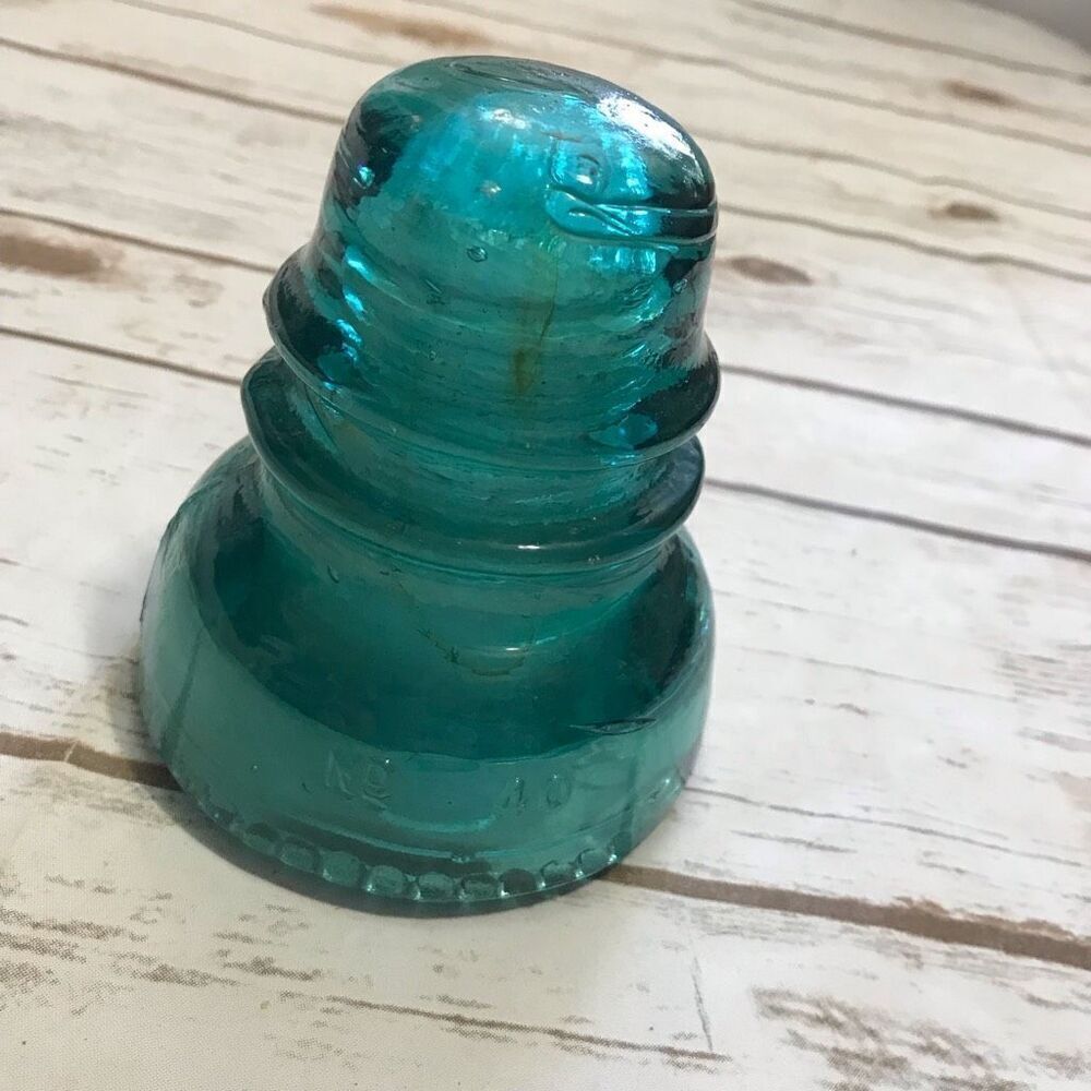 Vintage Hemingway Aqua Blue Glass Insulator no 40 - Picture 4 of 10